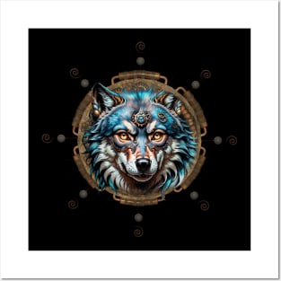 Fantasytic steampunk wolf. Posters and Art